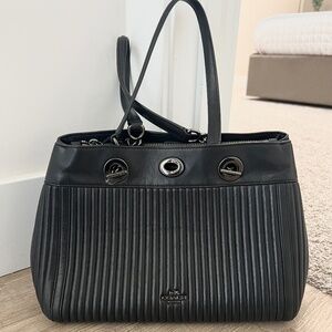 Coach Black Turnlock Edie Carryall With Quilting | Unused/NWOT